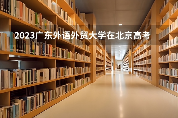 2023广东外语外贸大学在北京高考专业招生计划人数是多少