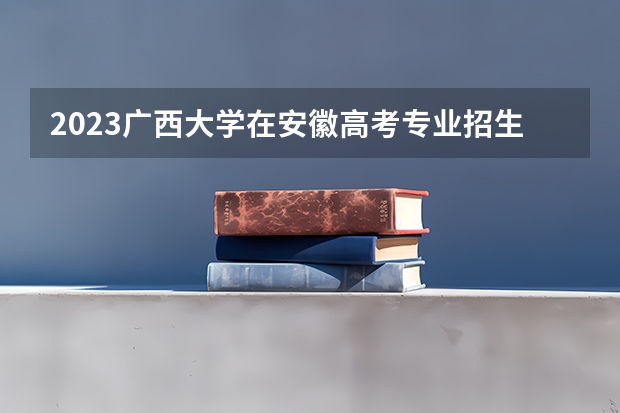 2023广西大学在安徽高考专业招生计划人数是多少