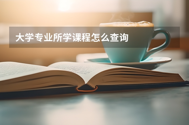 大学专业所学课程怎么查询