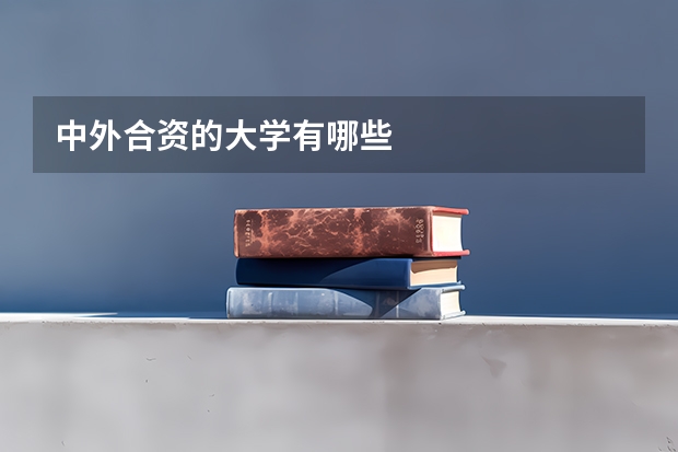 中外合资的大学有哪些